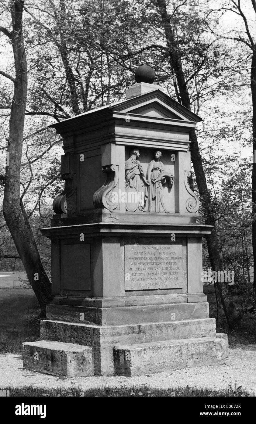Werneck Memorial dans le jardin anglais à Munich Banque D'Images