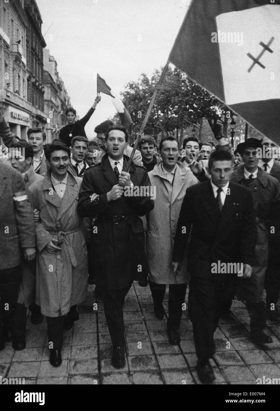 Manifestation gaulliste, 1958 Banque D'Images