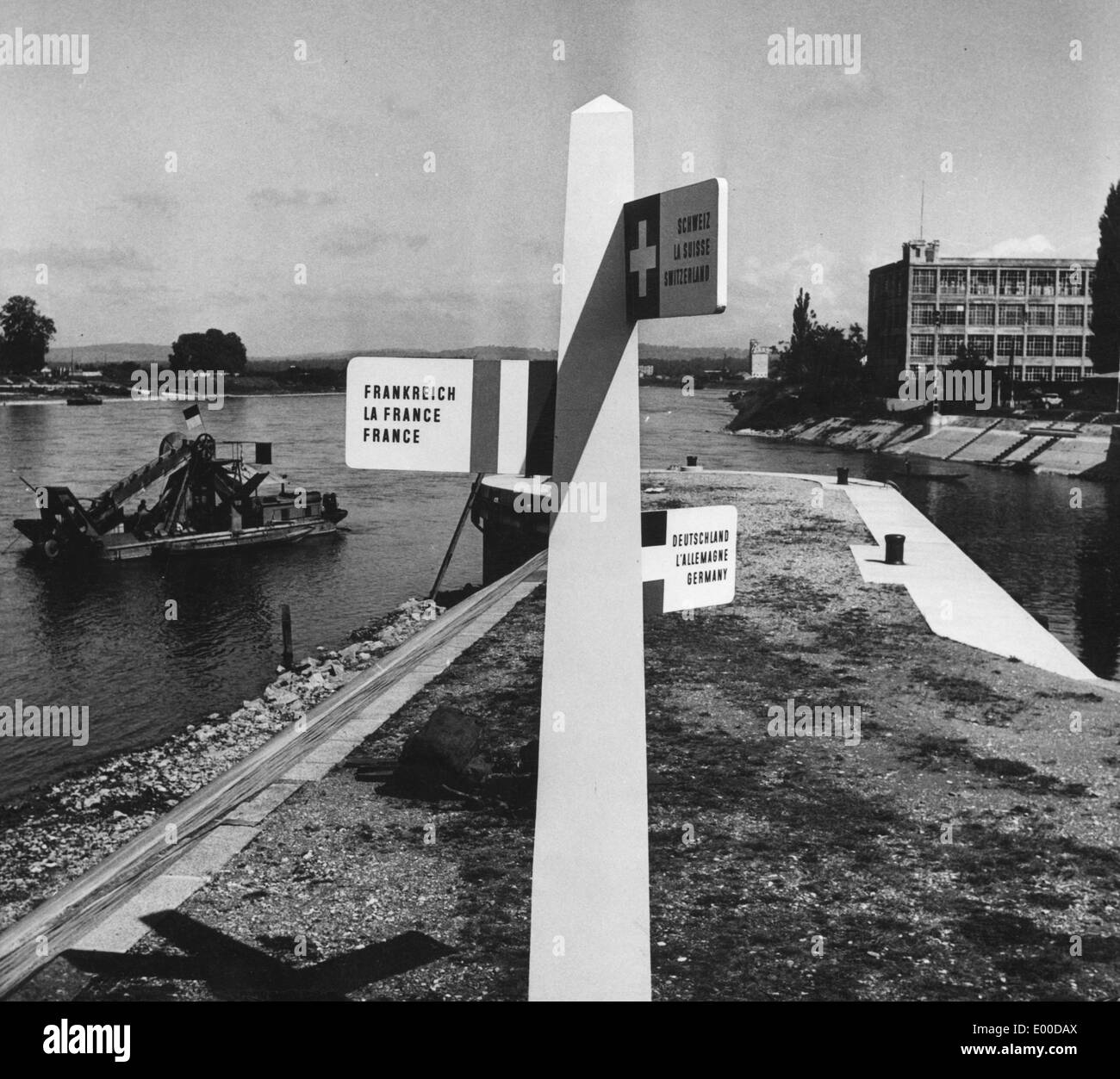 Triangle des frontières autour de Bâle Banque D'Images