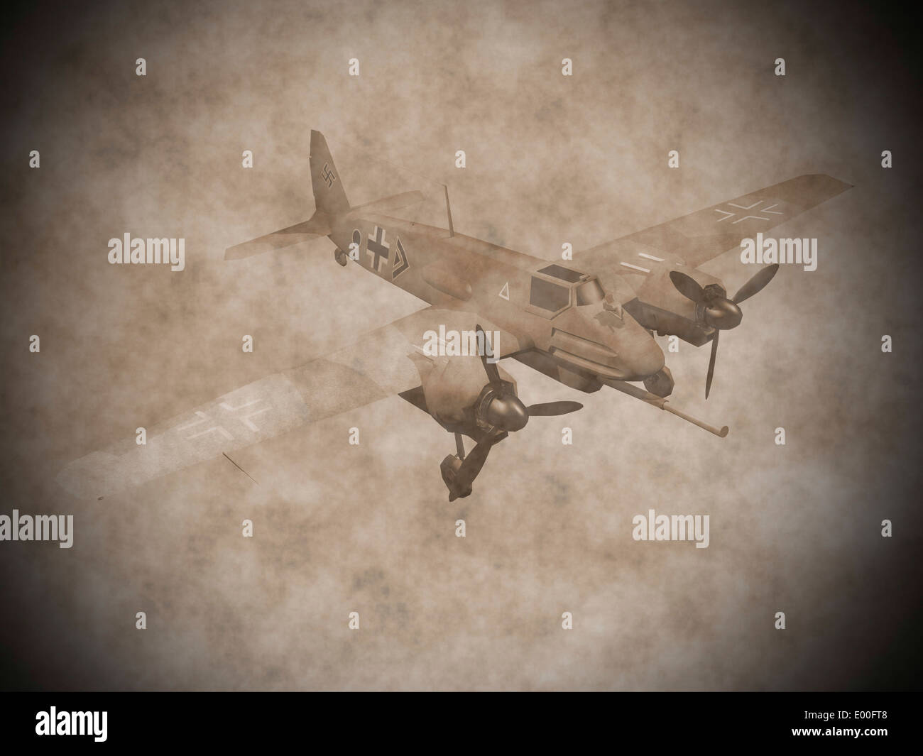 Vintage Deuxième Guerre mondiale avion allemand avec croix gammée. Banque D'Images