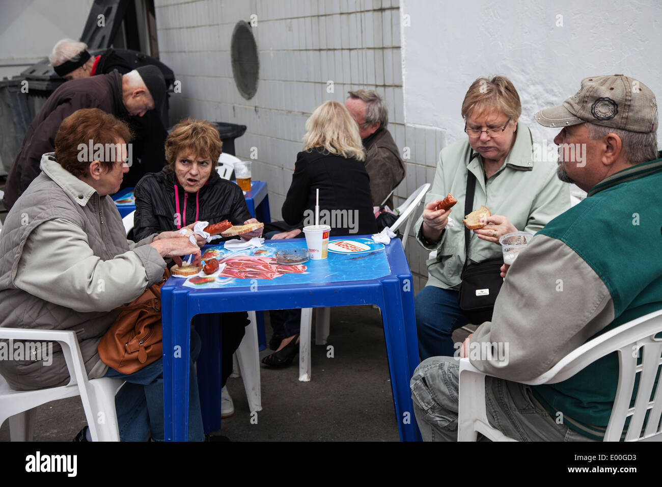 Les communistes tchèques célèbrent le 1er mai, le parti communiste, maison de vacances au centre de Prague Vystaviste Banque D'Images