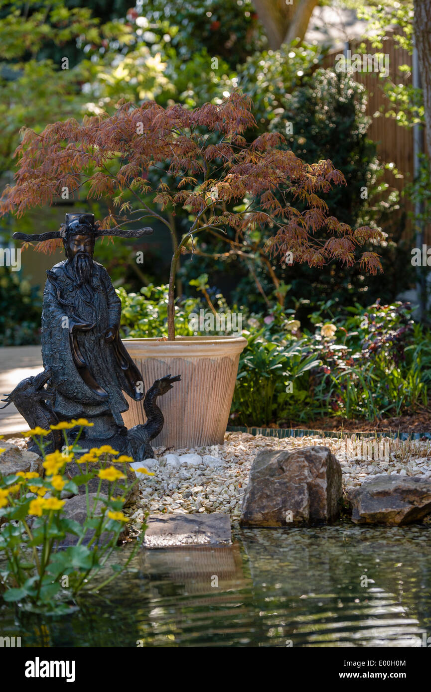 Jardin à thème oriental. Banque D'Images