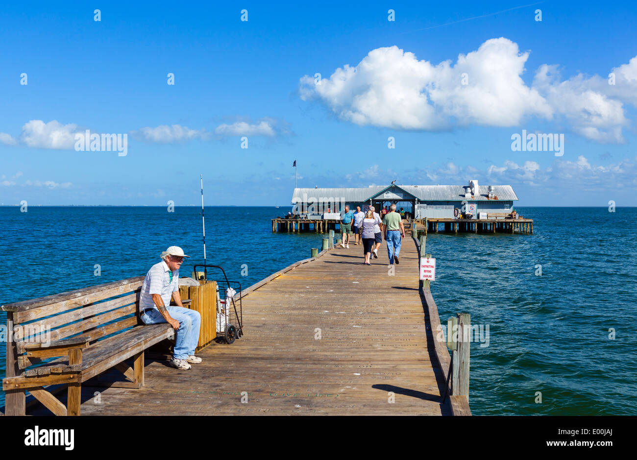 La jetée de Anna Maria, Anna Maria Island, Manatee comté, la Côte du Golfe, Florida, USA Banque D'Images