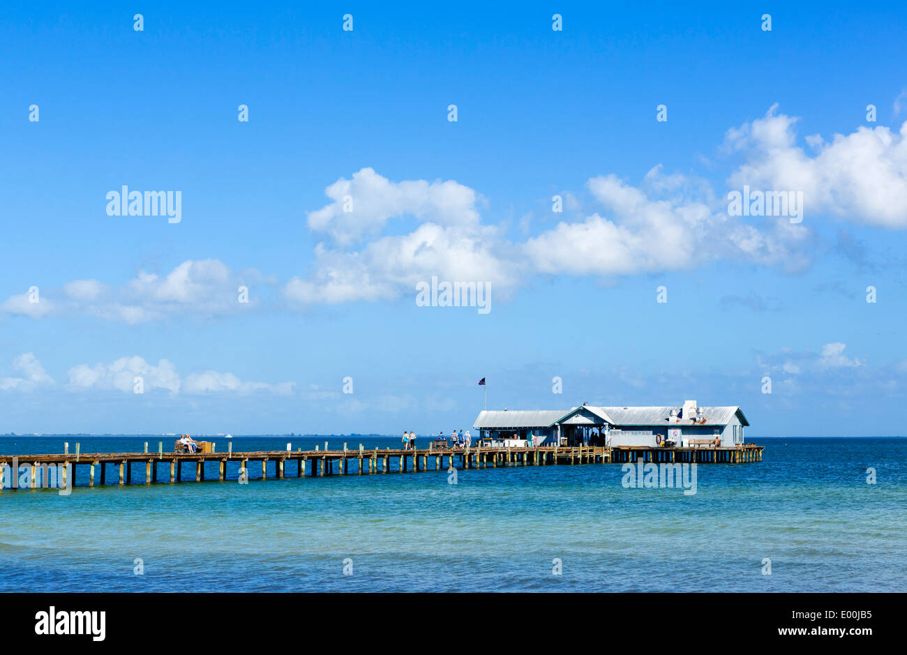 La jetée de Anna Maria, Anna Maria Island, Manatee comté, la Côte du Golfe, Florida, USA Banque D'Images