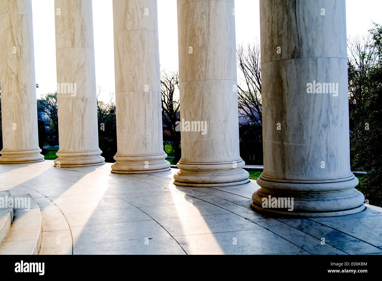 Washington DC USA Thomas Jefferson Memorial de piliers en marbre blanc Banque D'Images