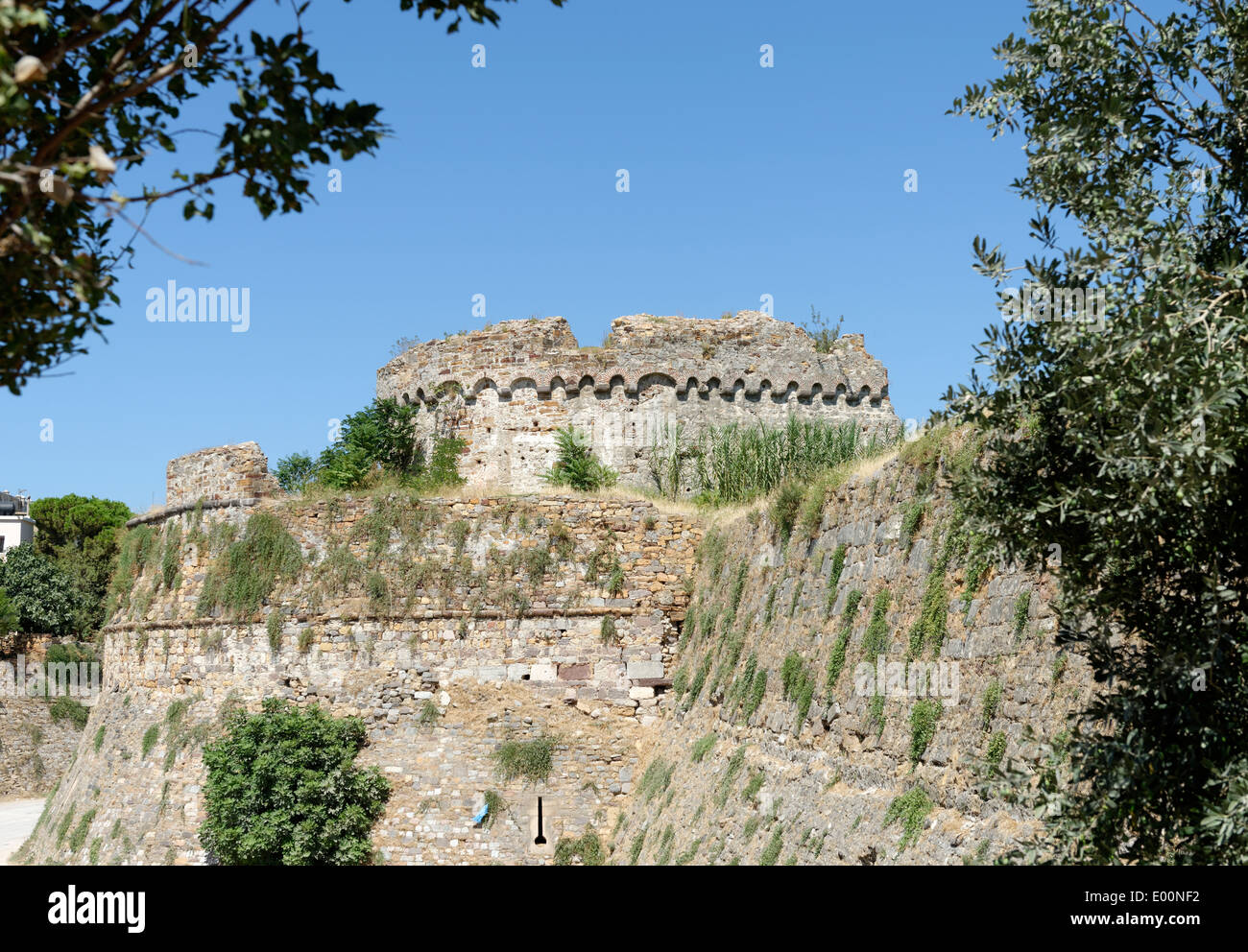 Bastion nord-ouest Château rempart forteresse ou Kastro la ville de Chios Chios Grèce a commencé en 10e siècle par les Byzantins Banque D'Images