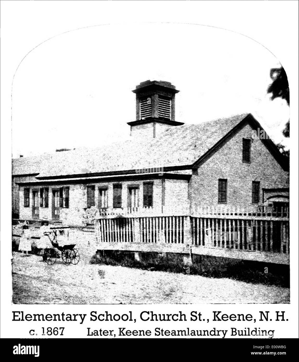 Church Street Elementary School à Keene, New Hampshire, est capturé dans des photographies historiques montrant l'architecture et l'histoire de cet établissement d'enseignement. Banque D'Images