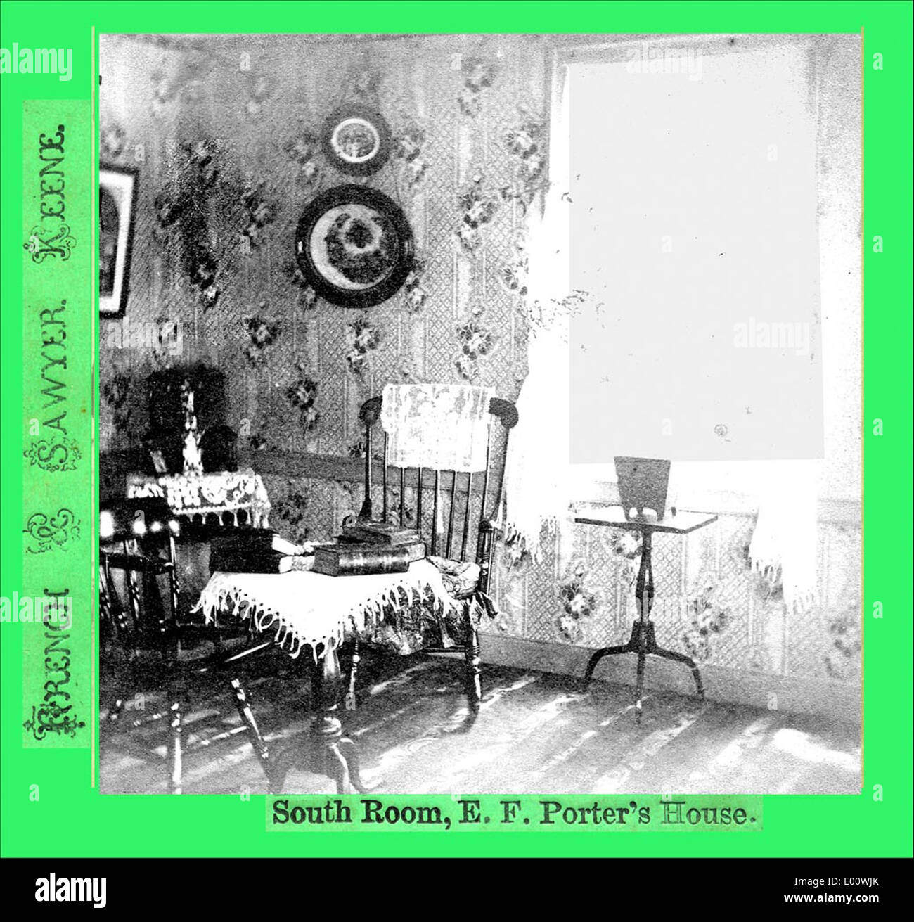 L'intérieur de la maison porter à Keene, New Hampshire, conçu par E.F. porter et J.A. French, est un exemple de l'architecture résidentielle américaine du XIXe siècle. La photographie capture les détails complexes et la conception historique de la maison, reflétant son importance culturelle et architecturale dans la région. Banque D'Images