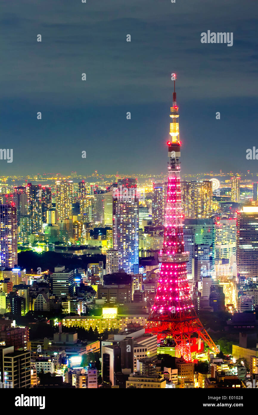 La ville de Tokyo de nuit scène Banque D'Images