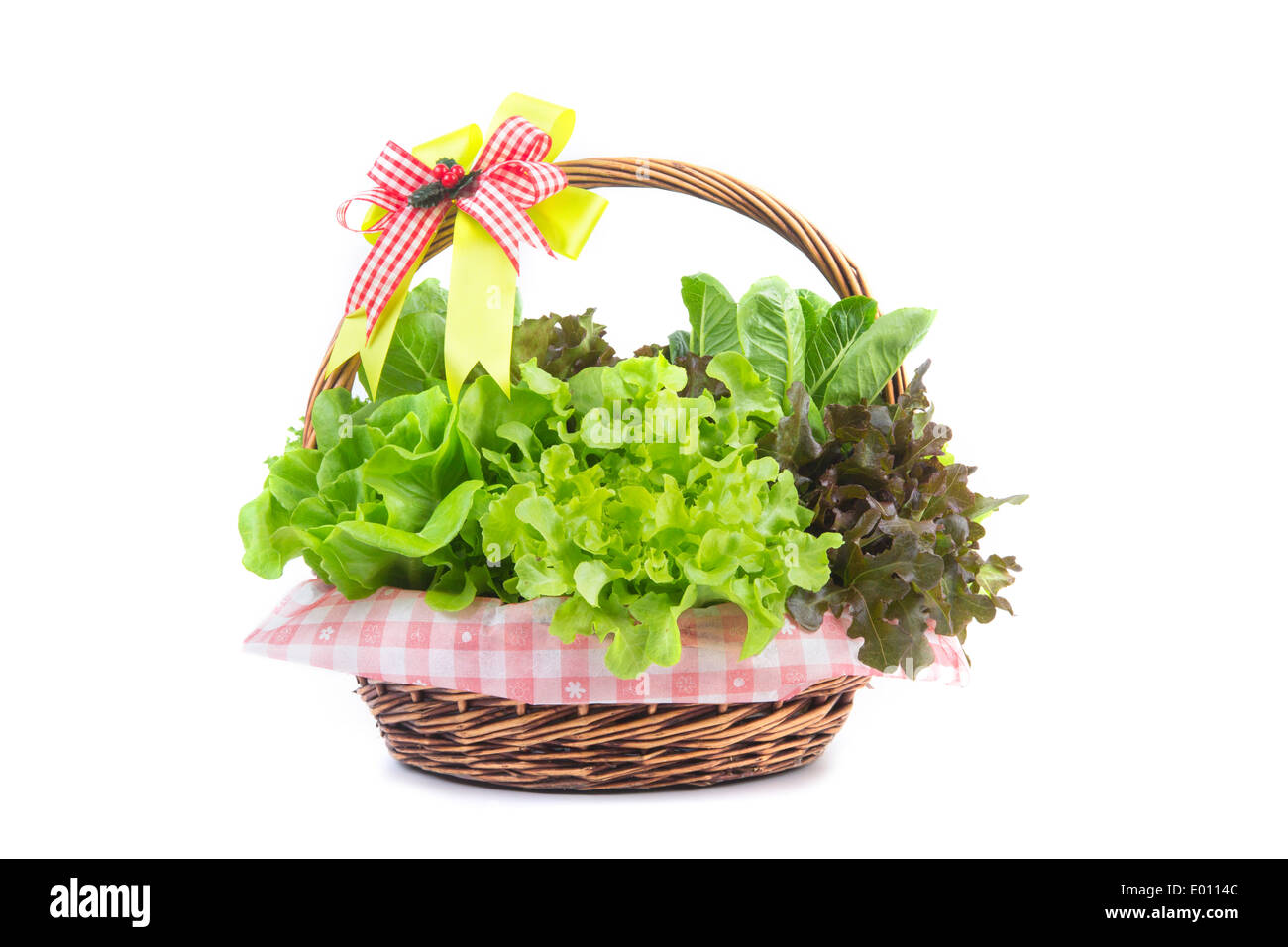 Légumes hydroponiques biologiques arrangement isolé sur fond blanc Banque D'Images