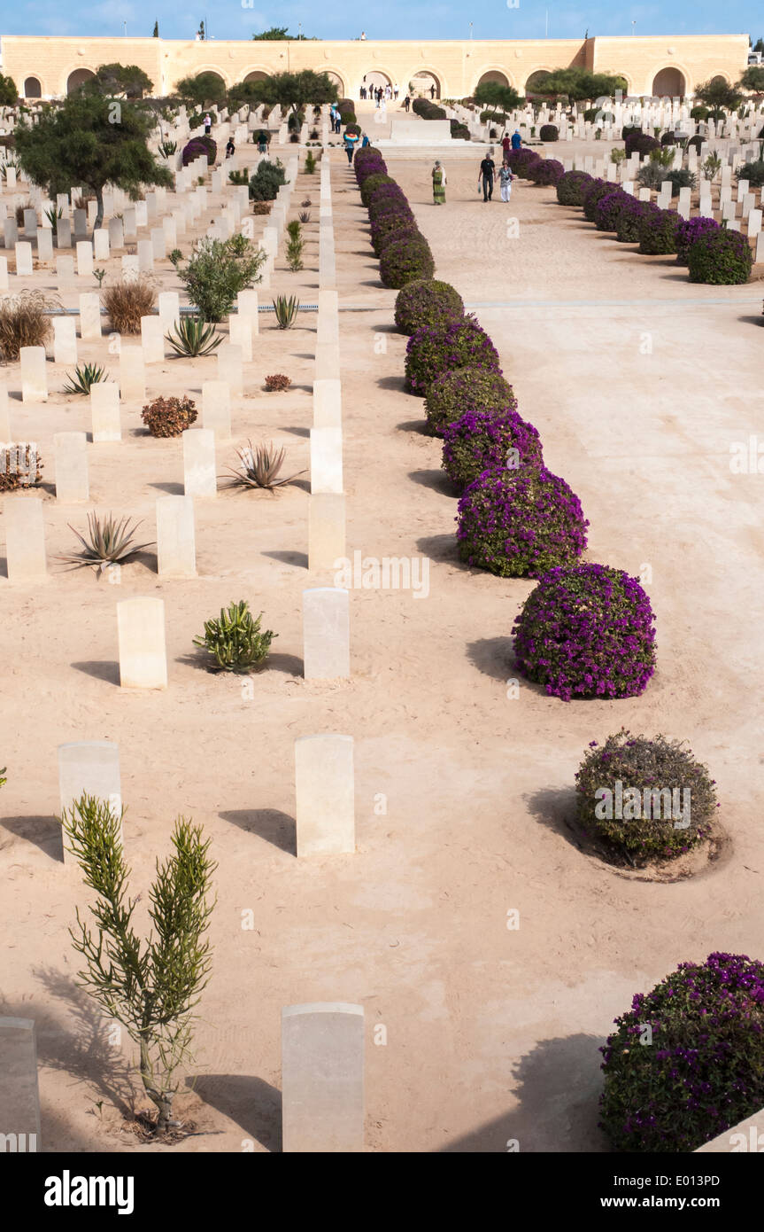 Cimetière militaire des alliés à El-Alamein, Egypte Banque D'Images