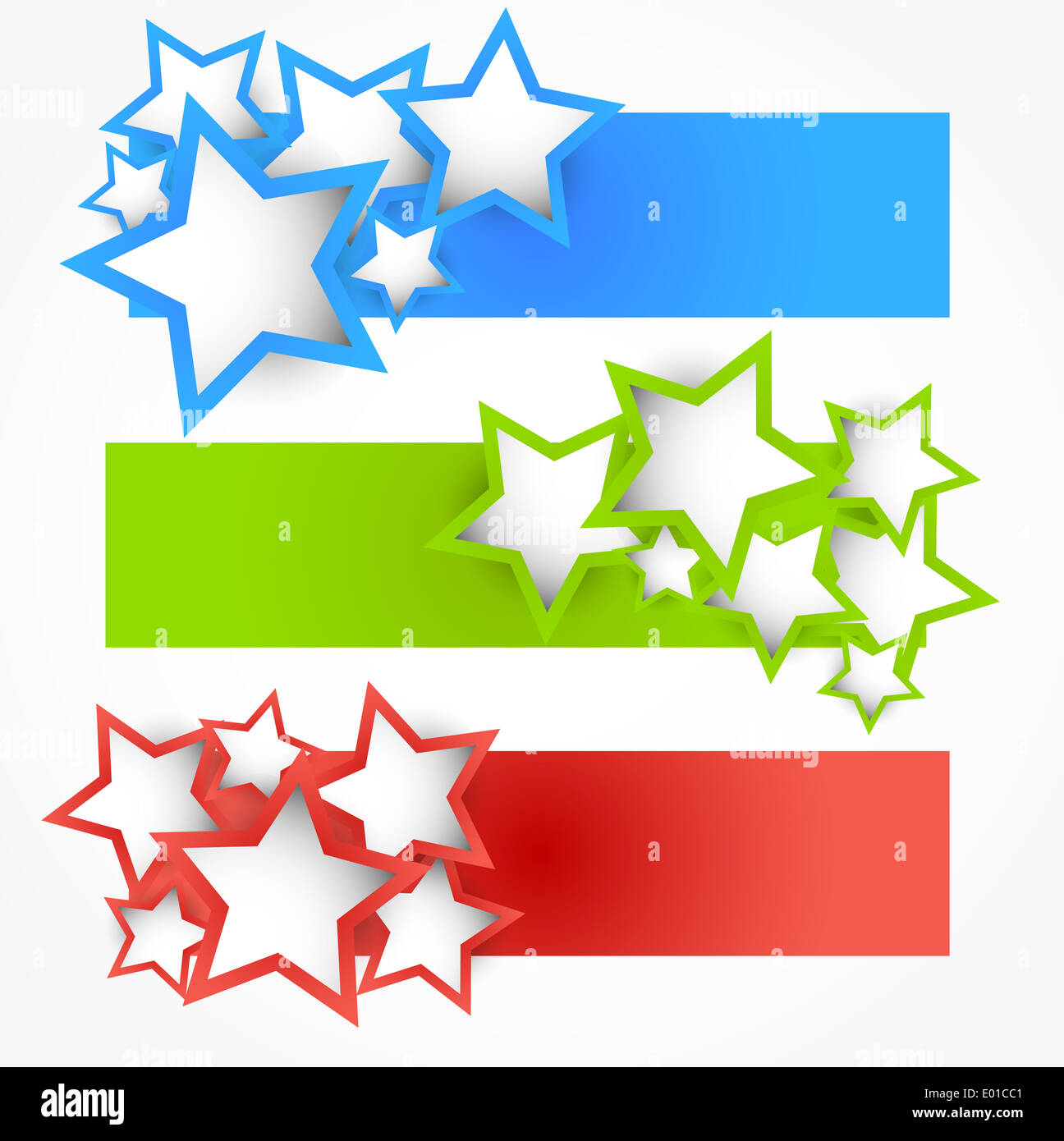 Ensemble de bannières avec des étoiles. Abstract illustration Banque D'Images