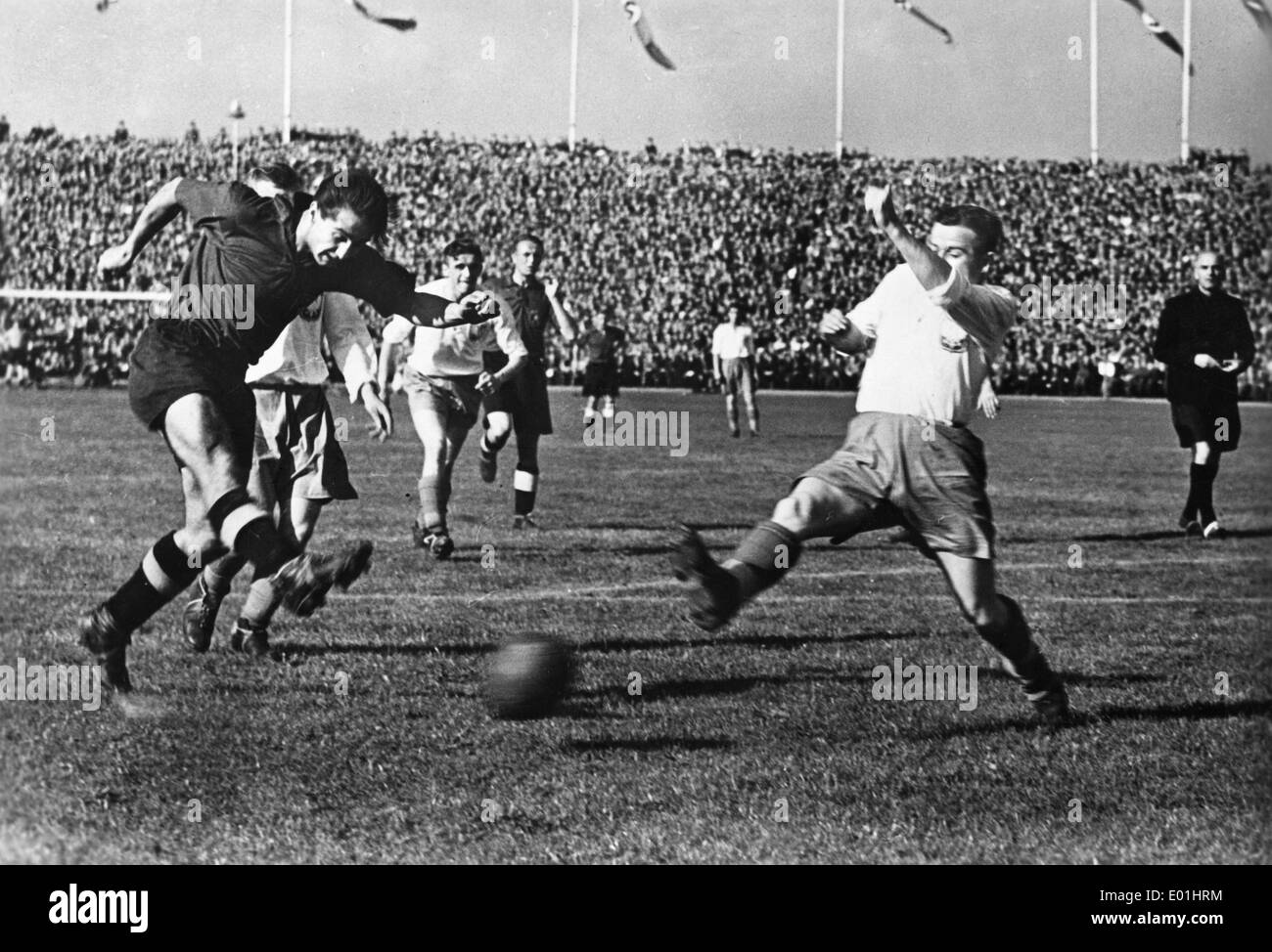 Match de football entre l'Allemagne et la Pologne, 1938 Banque D'Images