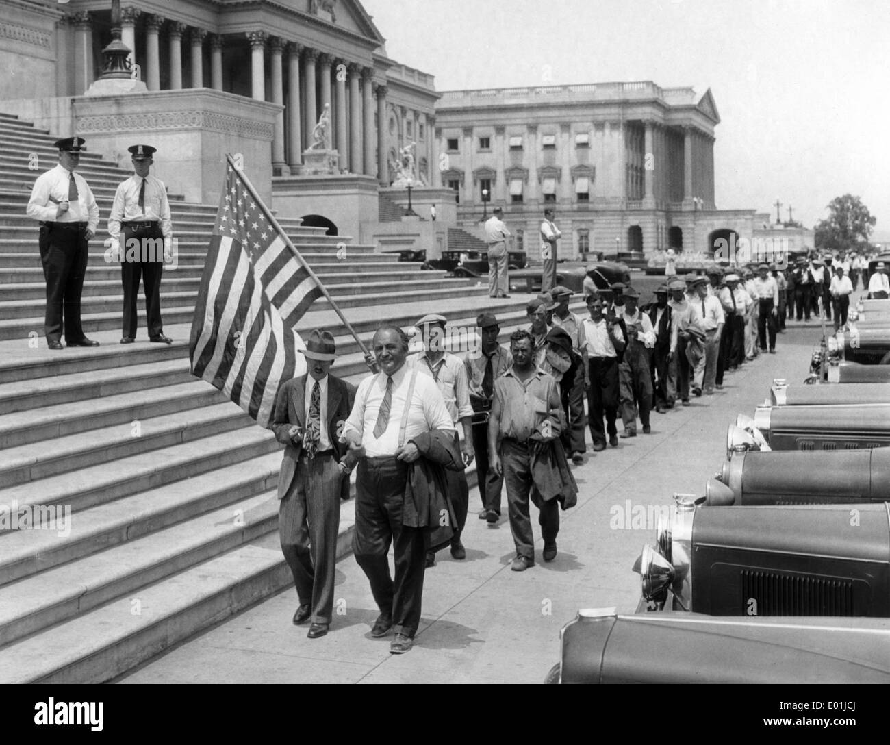 Crise économique : les marcheurs de Bonus à Washington D.C., 1932 Banque D'Images