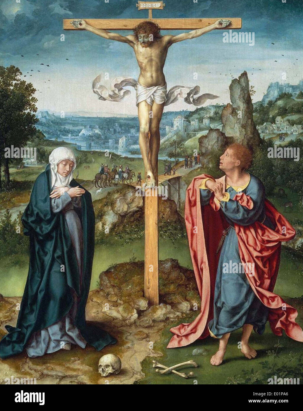Joos van Cleve La Crucifixion Banque D'Images