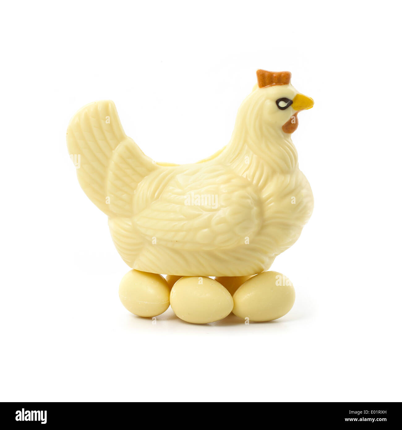 Le chocolat au lait avec des oeufs de poulet Banque D'Images