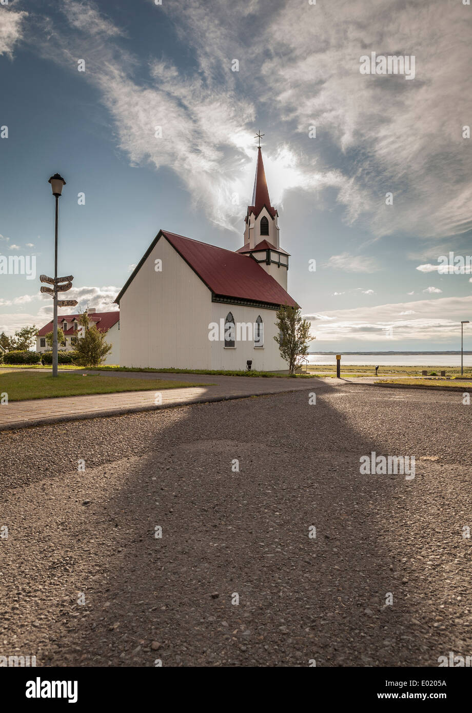 Hvanneyri, Église de Borgarfjordur, Islande. Banque D'Images