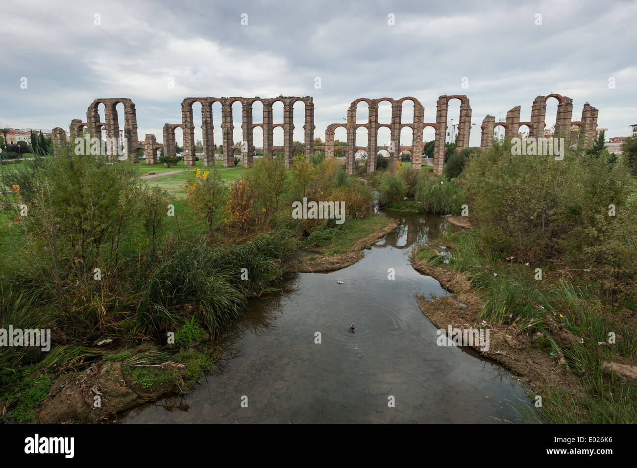 Aqueduc Romain à Merida, Badajoz, Estrémadure, Espagne, Europe Banque D'Images