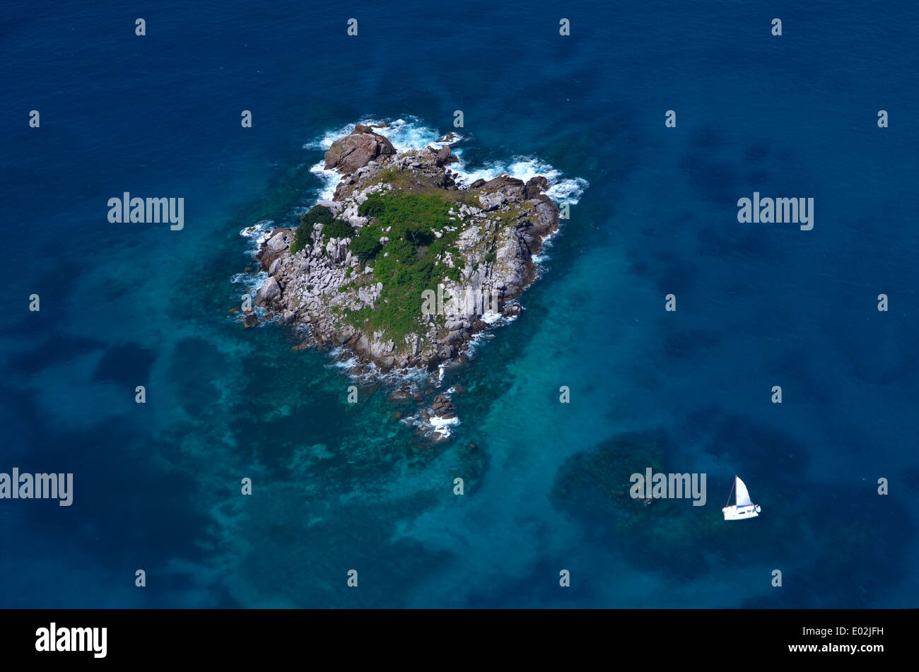 L'Afrique, îles Seychelles, petite île au large de Mahé Banque D'Images