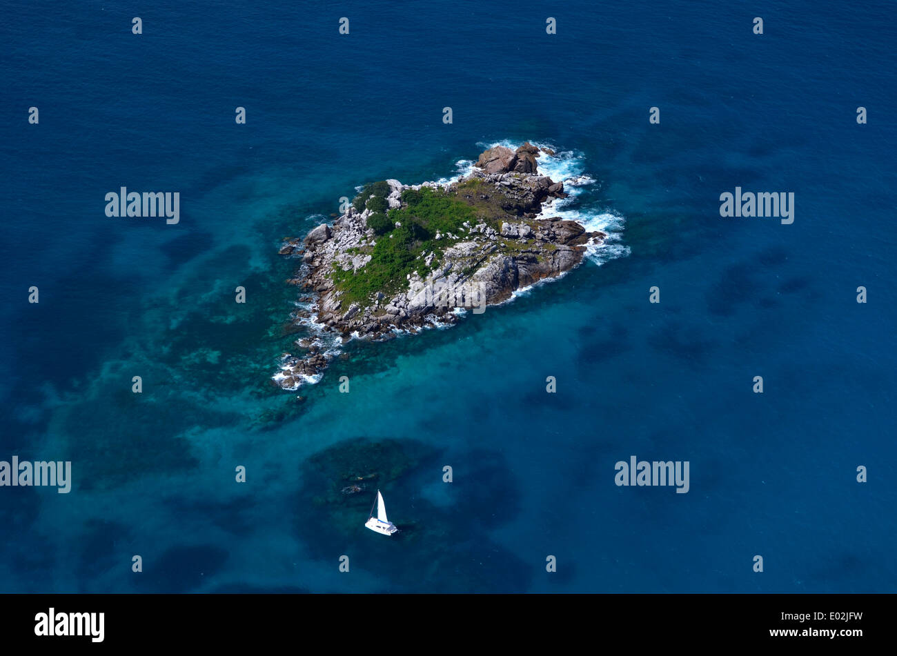 L'Afrique, îles Seychelles, petite île au large de Mahé Banque D'Images