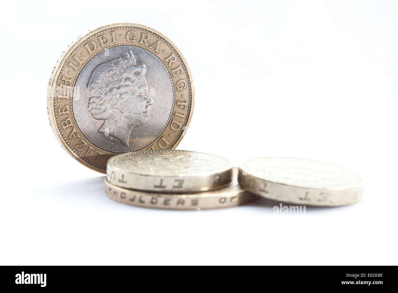 British pound coins, au Royaume-Uni. Banque D'Images