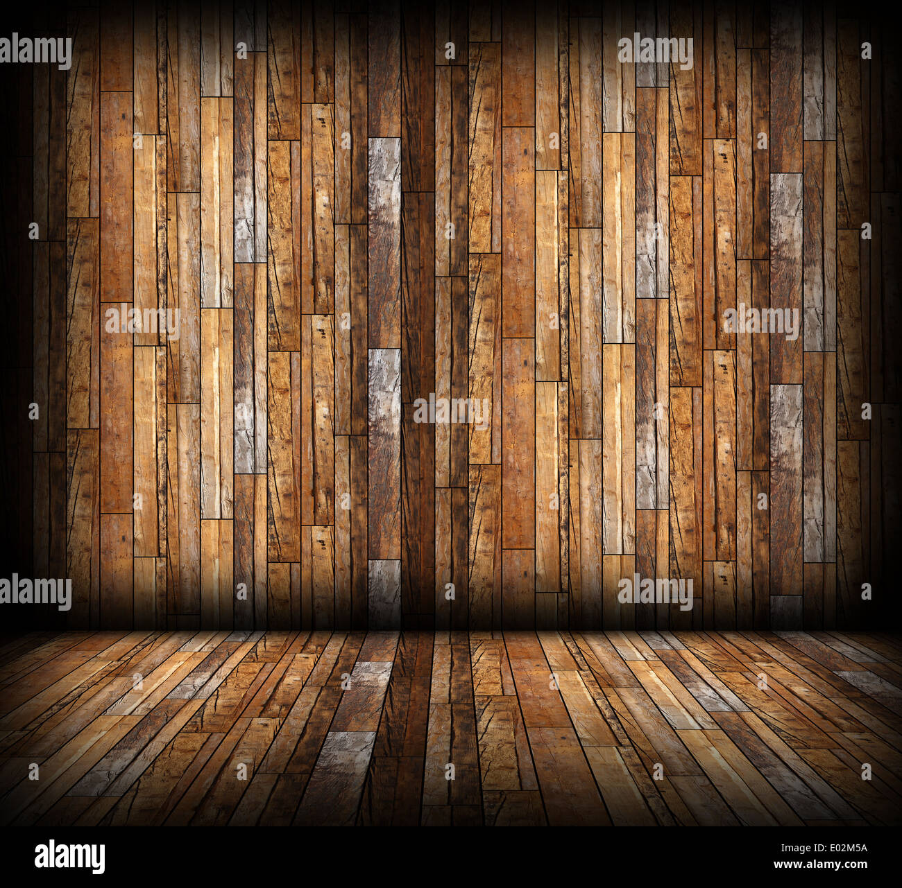 Les planches de bois finition sur fond intérieur prêt pour votre conception architecturale, toile vide Banque D'Images