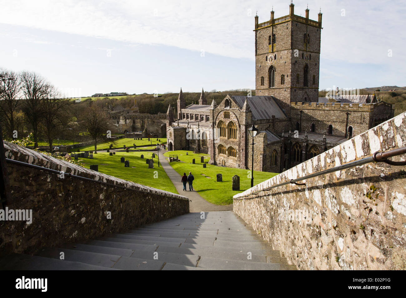 La Cathédrale de St David's, St Davids, Pembrokeshire, Pays de Galles de l'Ouest Banque D'Images