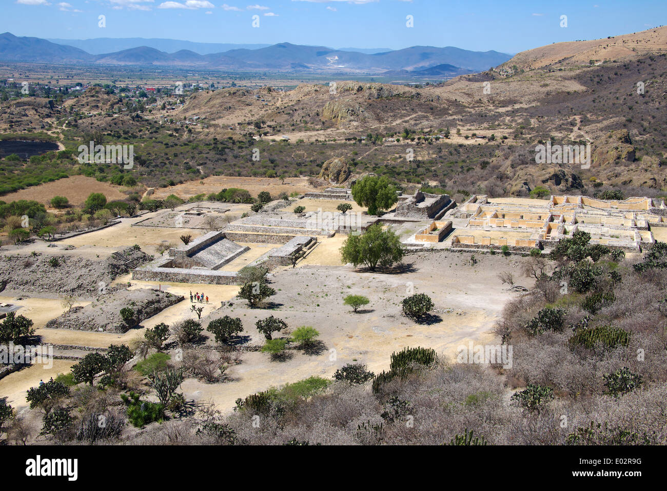 Vue aérienne de la vallée de Tlacolula Yagul ruines zapotèque l'état d'Oaxaca au Mexique Banque D'Images