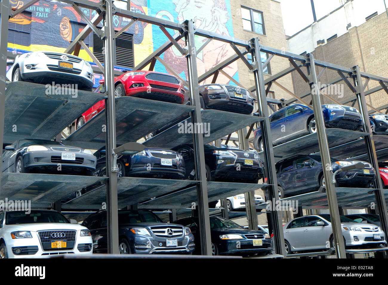 Solutions de parking du centre-ville, Midtown, New York, USA Banque D'Images