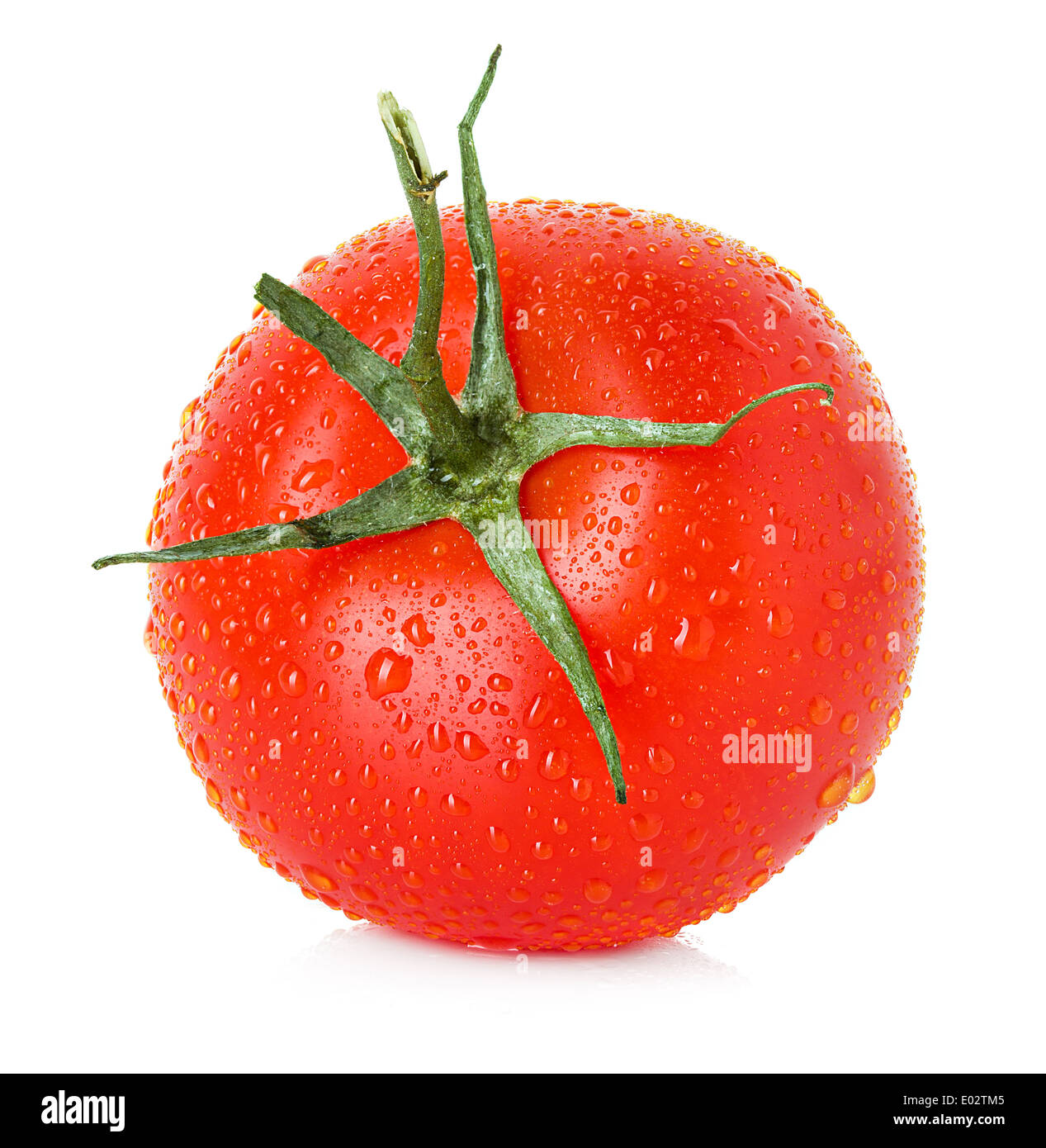 Tomato close up on white background Banque D'Images