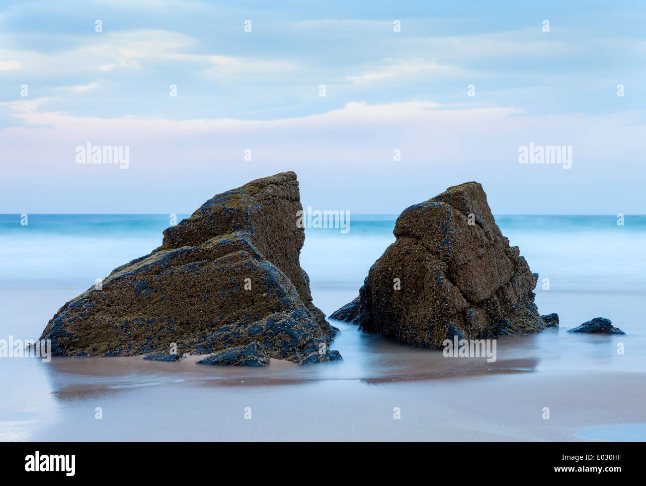 Temps d'exposition des ondes dans la baie de Sango Durness Sutherland Scotland UK Banque D'Images