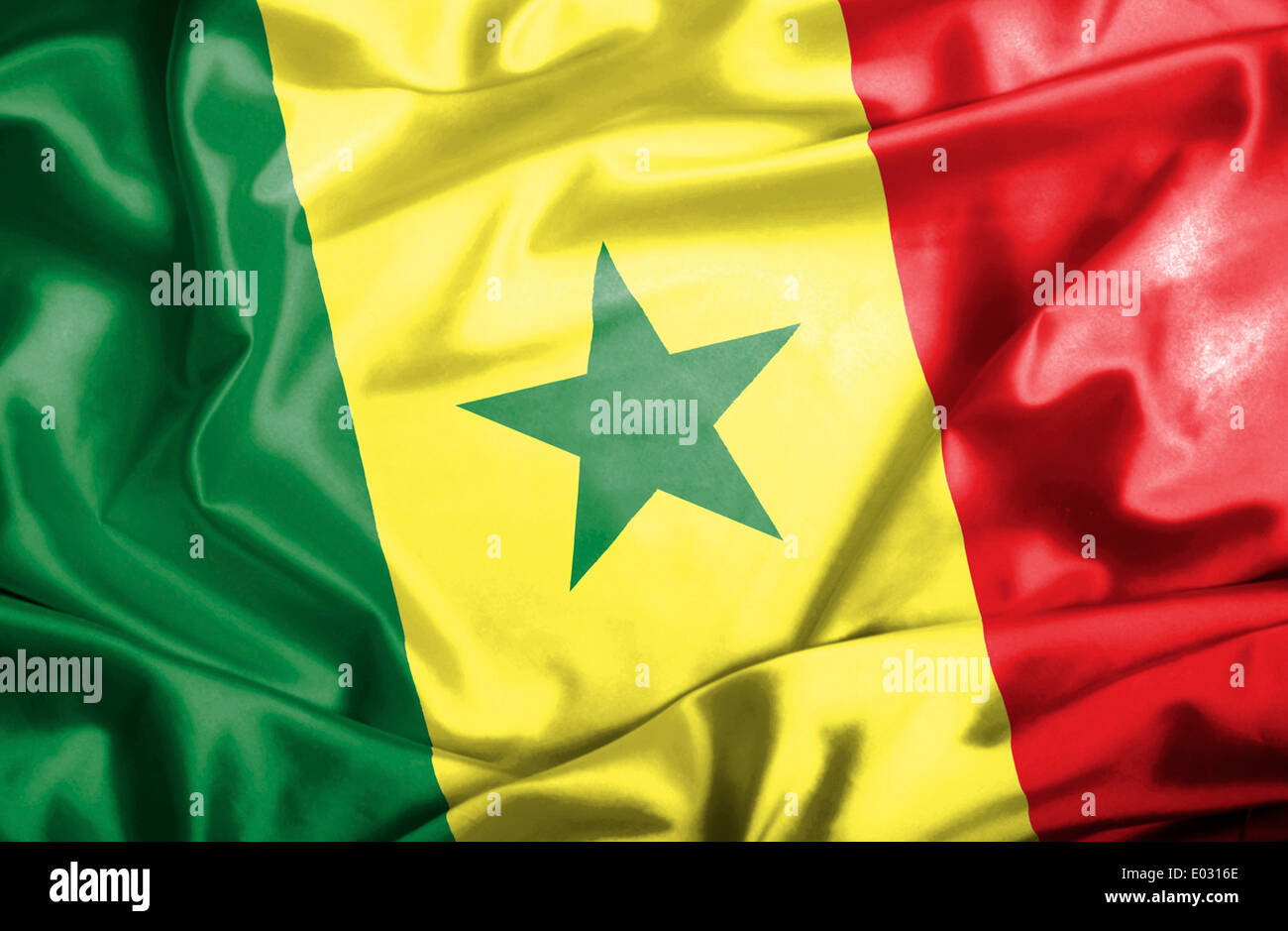 Sénégal waving flag Banque D'Images