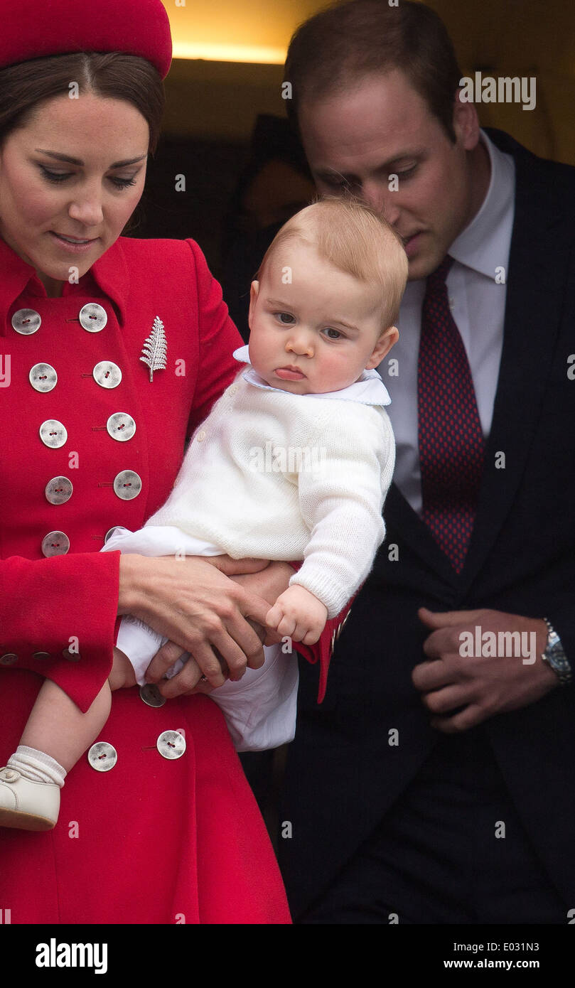 La Grande-Bretagne à Prince George pour sa première visite d'outre-mer en Nouvelle-Zélande et en Australie Banque D'Images