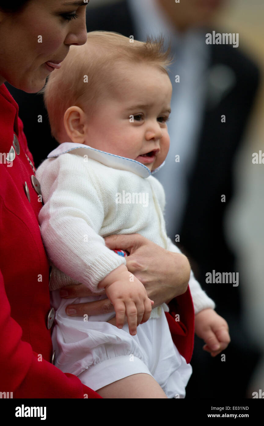 La Grande-Bretagne à Prince George pour sa première visite d'outre-mer en Nouvelle-Zélande et en Australie Banque D'Images