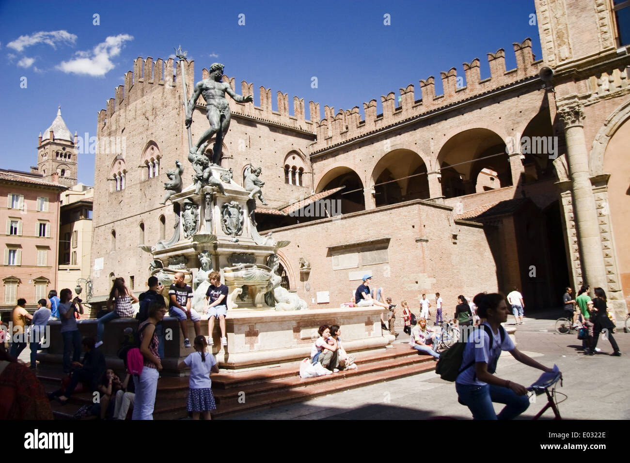 Fontaine de Neptune, Piazza Maggiore, Bologne Banque D'Images