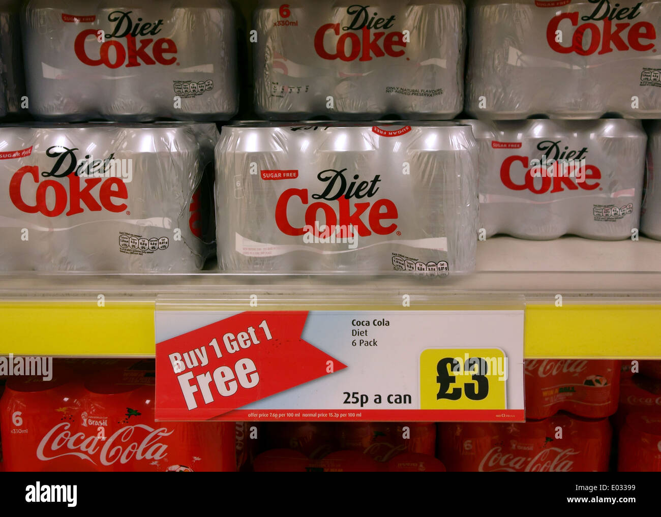 'L'achat Un obtiennent un libre' ('BOGOF') offrir à Londres supermarché Banque D'Images