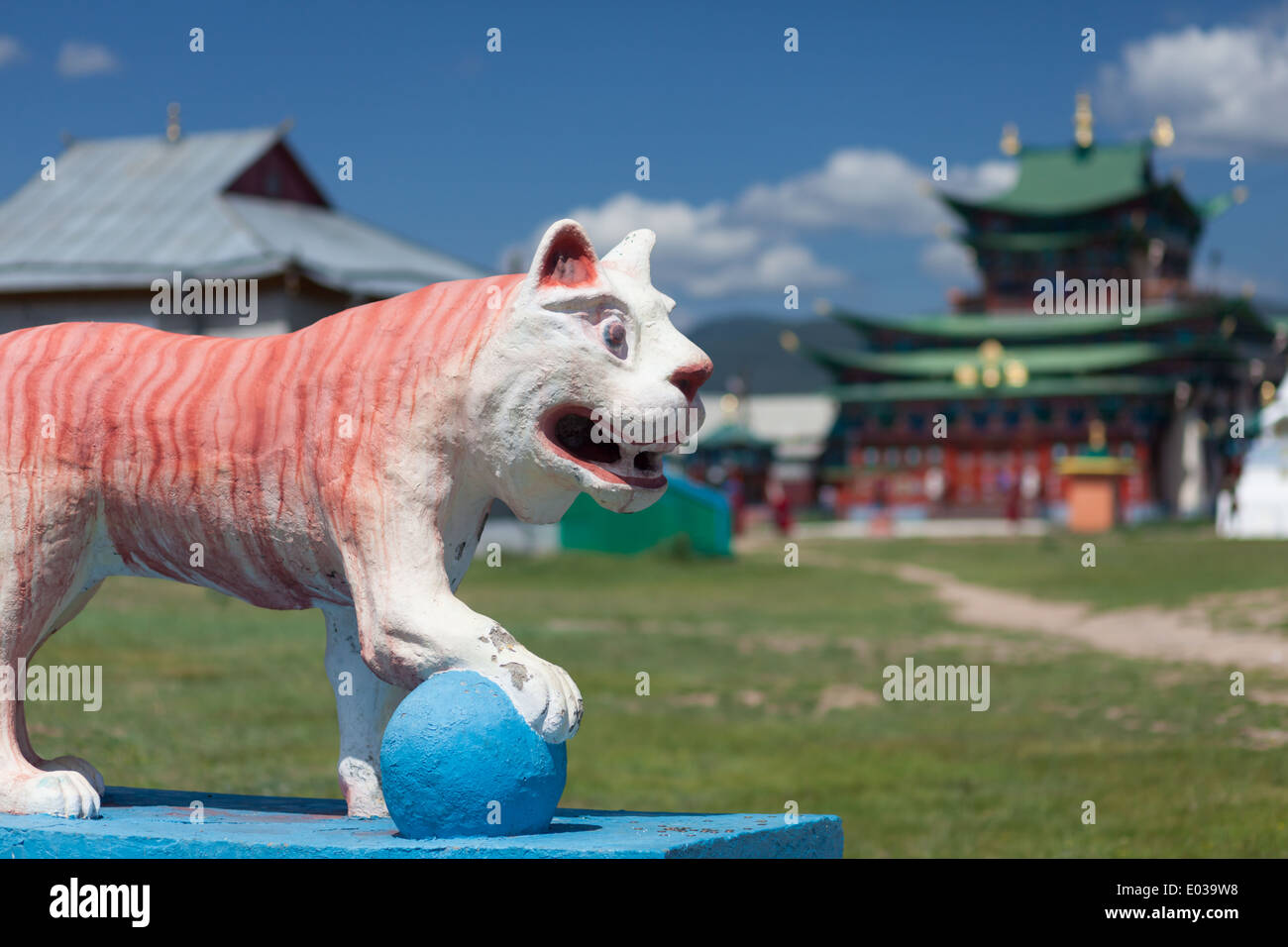 Décor d'Ivolginsky Datsan, Verkhnyaya Ivolga, Bouriatie, en Sibérie, Russie Banque D'Images