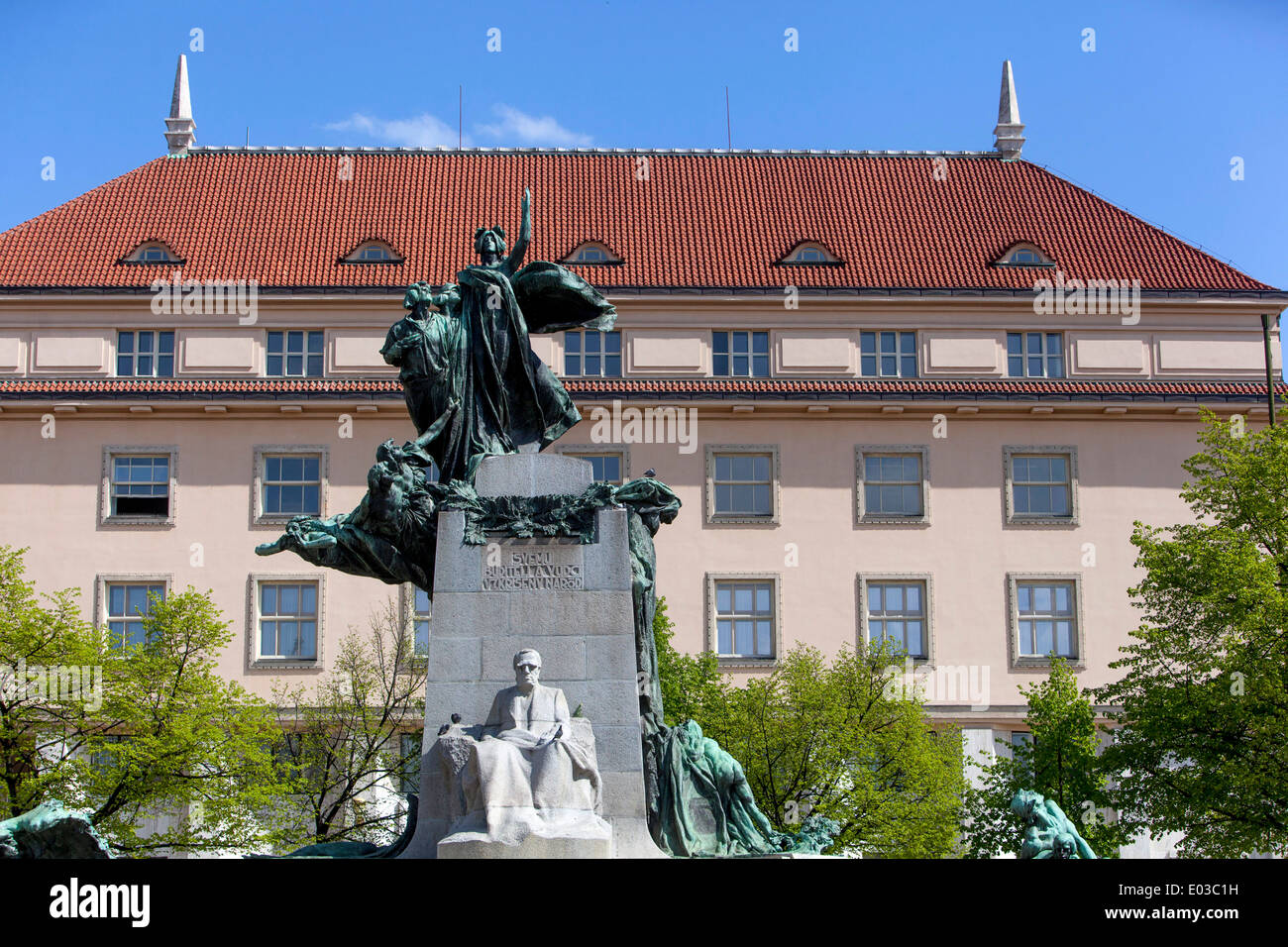 Monument de la place Palacky de Prague, République tchèque Banque D'Images