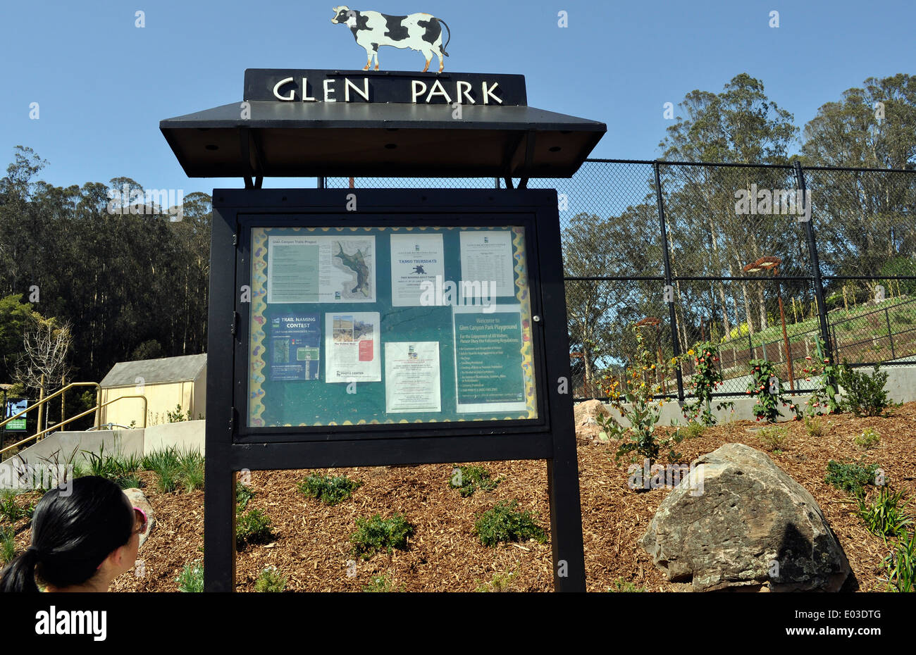 Glen Canyon Park sign San Francisco California USA Banque D'Images