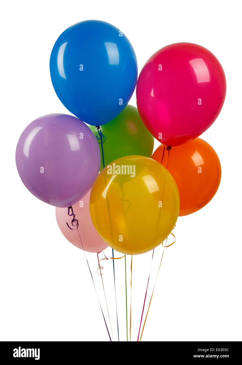Ballons colorés isolé sur fond blanc. Banque D'Images