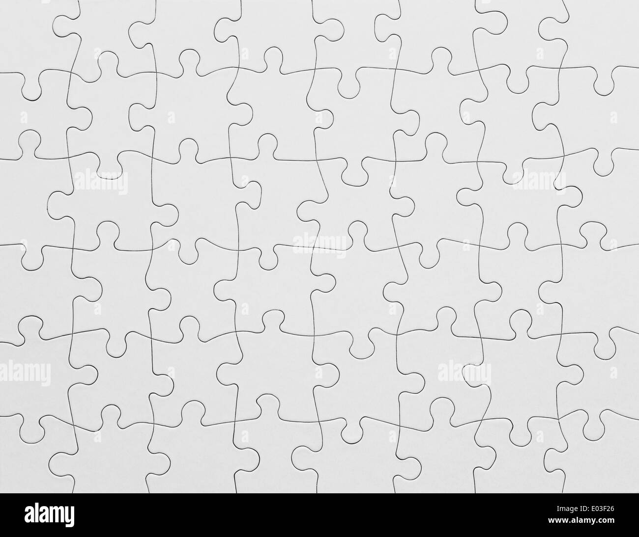 Puzzle blanc complet avec copie Espace. Banque D'Images