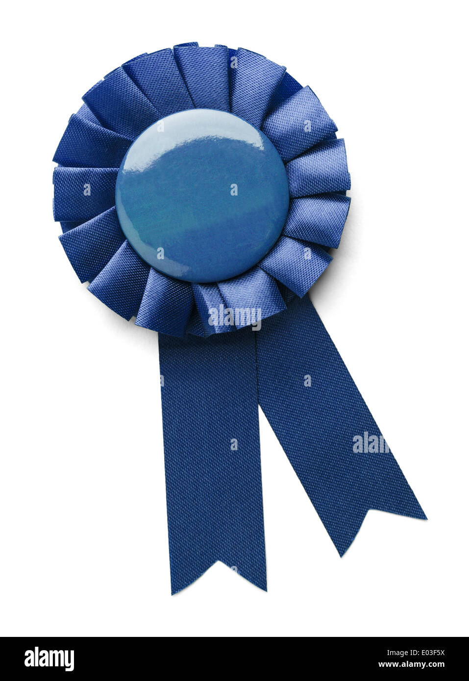 Ruban bleu Prix 1ère place isolé sur un fond blanc. Banque D'Images