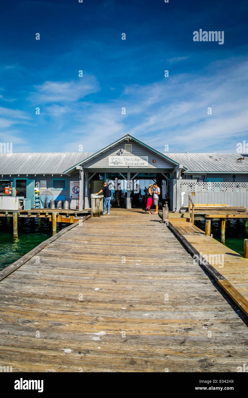 Anna Maria Island City Pier dans le golfe du Mexique en Floride Banque D'Images