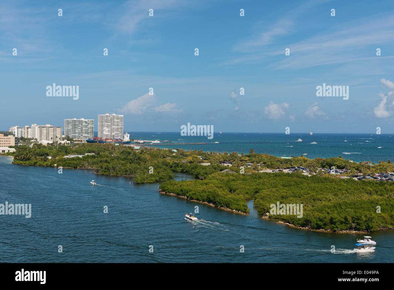 Bateaux sur l'Intracoastal Waterway, à Fort Lauderdale, Floride Banque D'Images