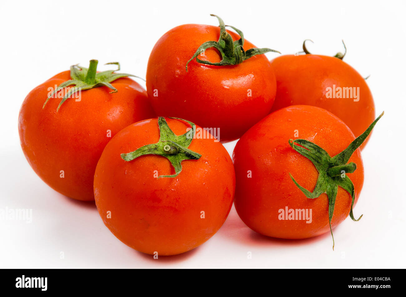 Les tomates isolated on White Banque D'Images