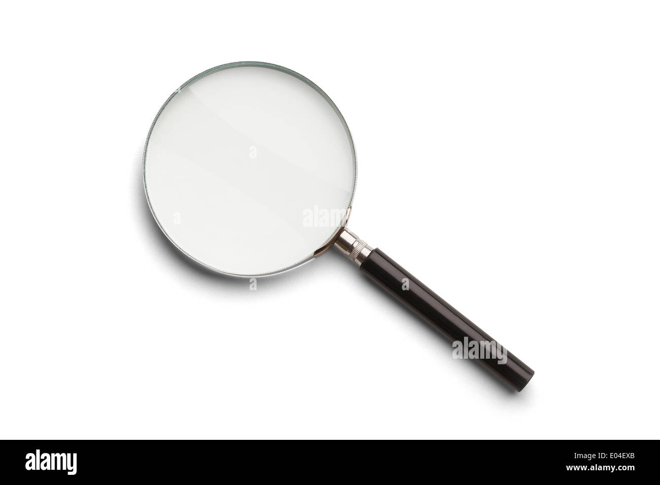 Noir et Argent Loupe isolé sur un fond blanc. Banque D'Images