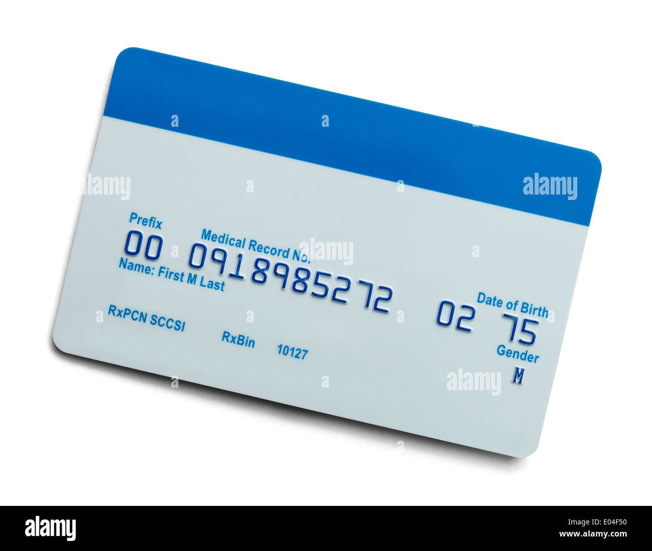 L'assurance médicale de soins de santé vierge Card isolé sur fond blanc. Banque D'Images