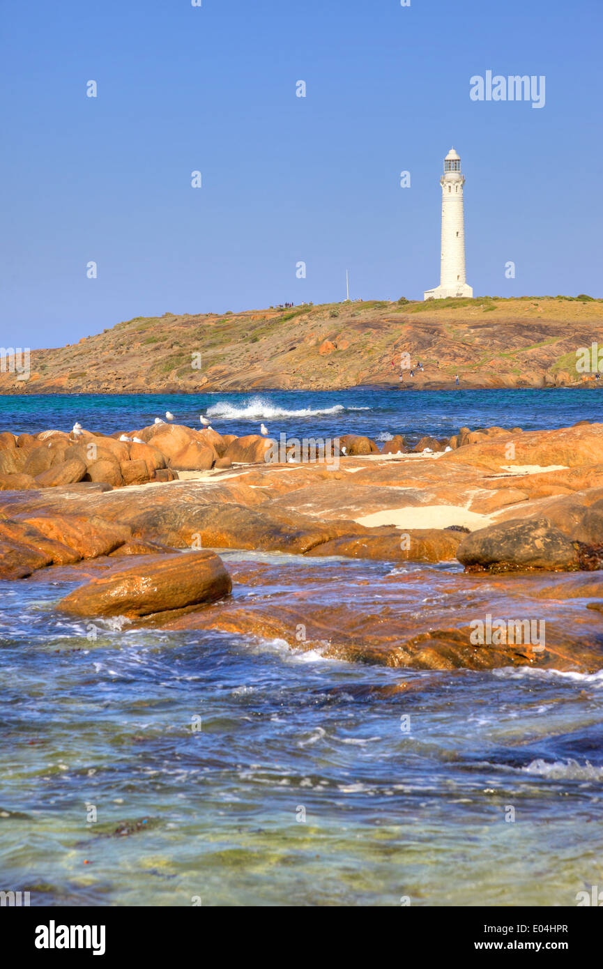 Phare du Cap Leeuwin, à la pointe sud-ouest de l'Australie, où deux océans se rencontrent. Banque D'Images