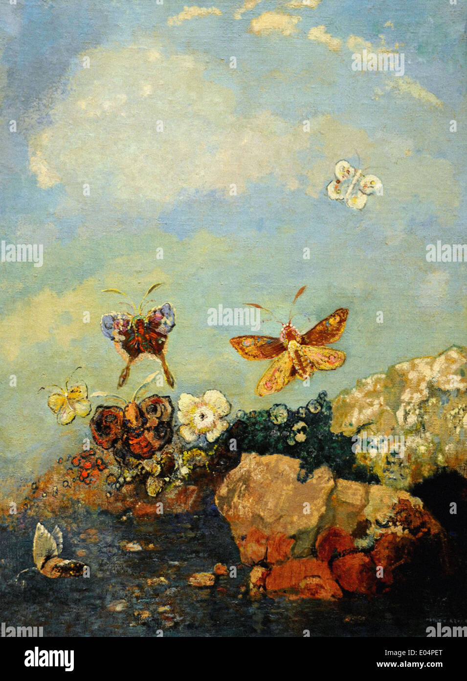 Les papillons d'Odilon Redon Banque D'Images