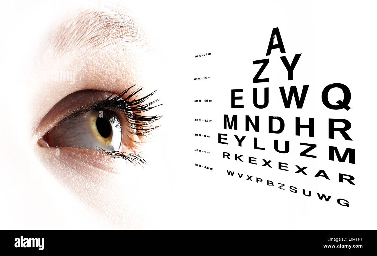 Eye avec le test vision close up Banque D'Images